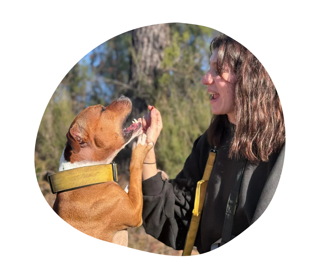 Mélyne, éducatrice canin à Bordeaux et son chien Ramsey